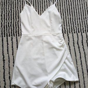 Lulu's Flirtier Than Ever White Sleeveless Skort Romper